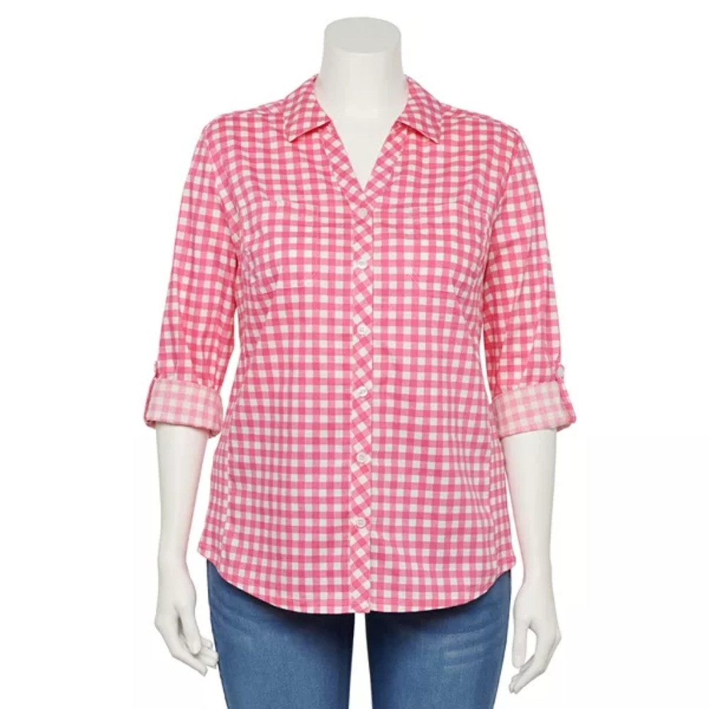 Croft and Barrow 3X Eyelet Knit-To-Fit Shirt